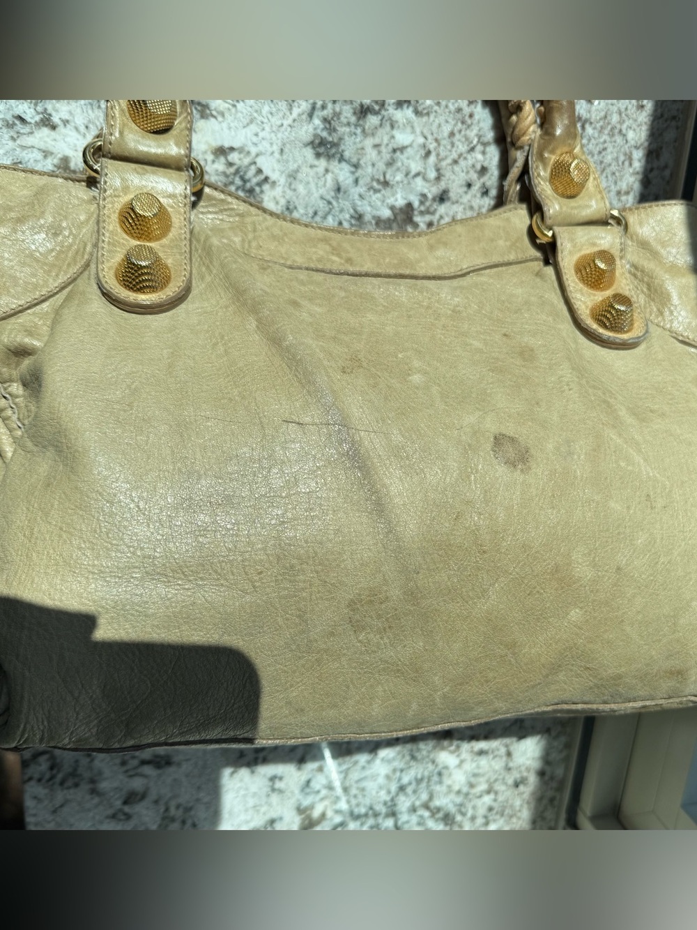 Balenciaga City Bag in Beige with Gold Tone Hardware Pre-2011 - Picture 2 of 15